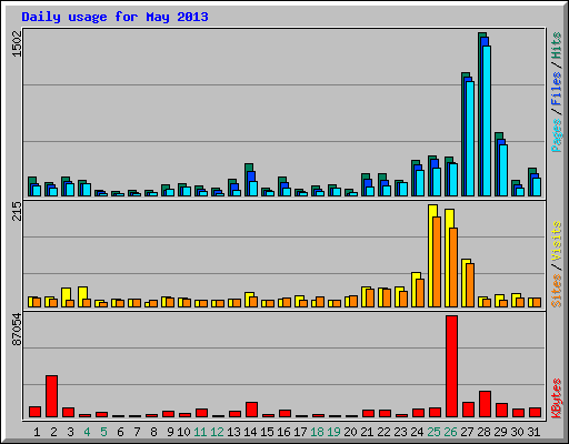 Daily usage for May 2013