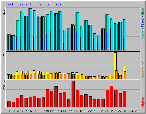 Daily usage for February 2026