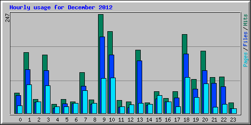 Hourly usage for December 2012
