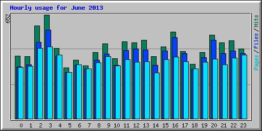 Hourly usage for June 2013