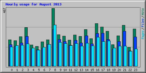 Hourly usage for August 2013