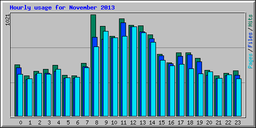 Hourly usage for November 2013
