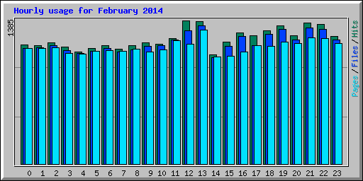Hourly usage for February 2014