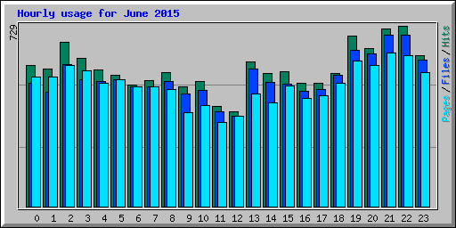 Hourly usage for June 2015