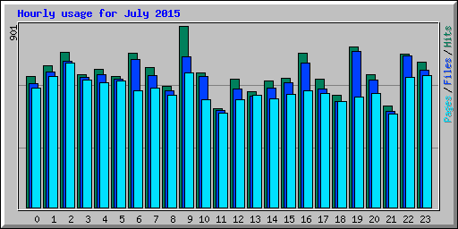 Hourly usage for July 2015