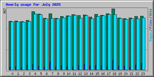 Hourly usage for July 2025